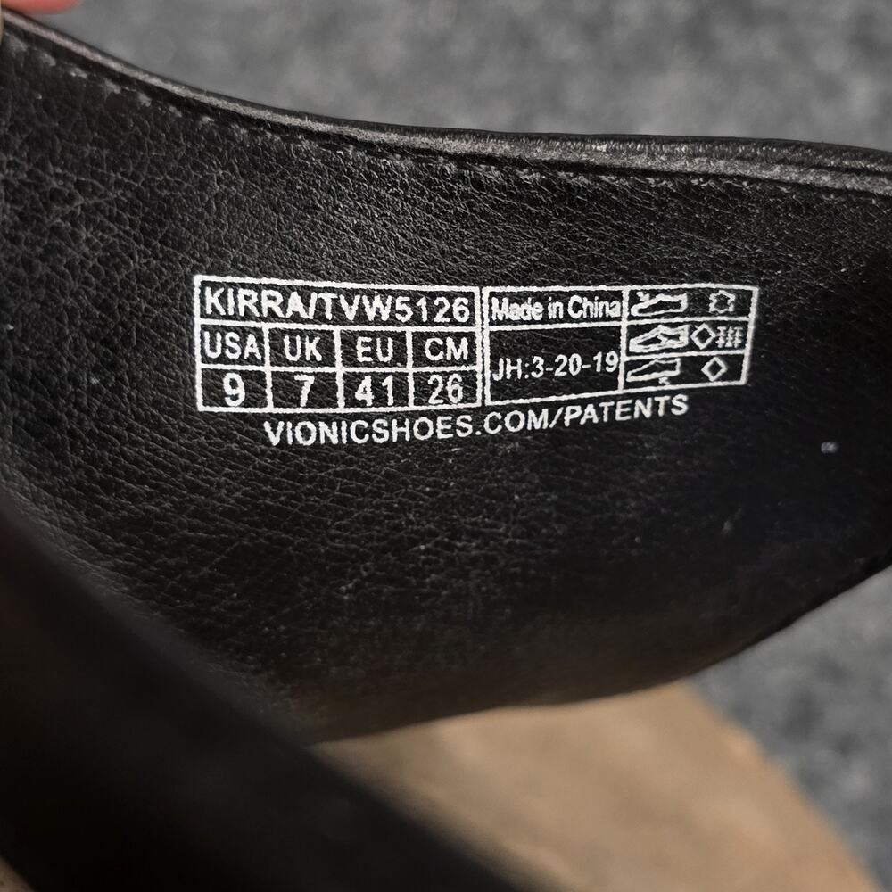 Vionic Kirra Black Leather T-Strap Orthotic Sandals Women's Size 9 TVW5126 - Picture 5 of 8